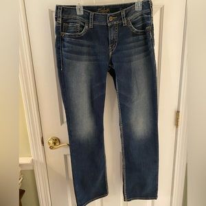 Silver Dark Wash Jeans straight cut size 10